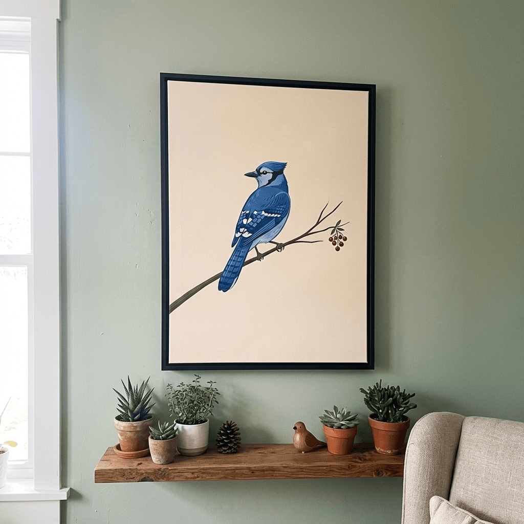 Sarah D.'s home featuring Blue Jay Canvas Wall Art