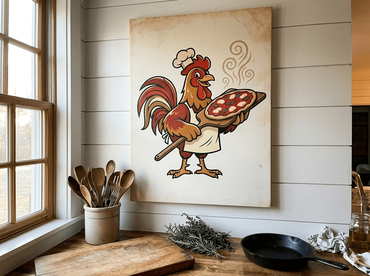 Linda F.'s home featuring Rooster Chef Canvas Wall Art