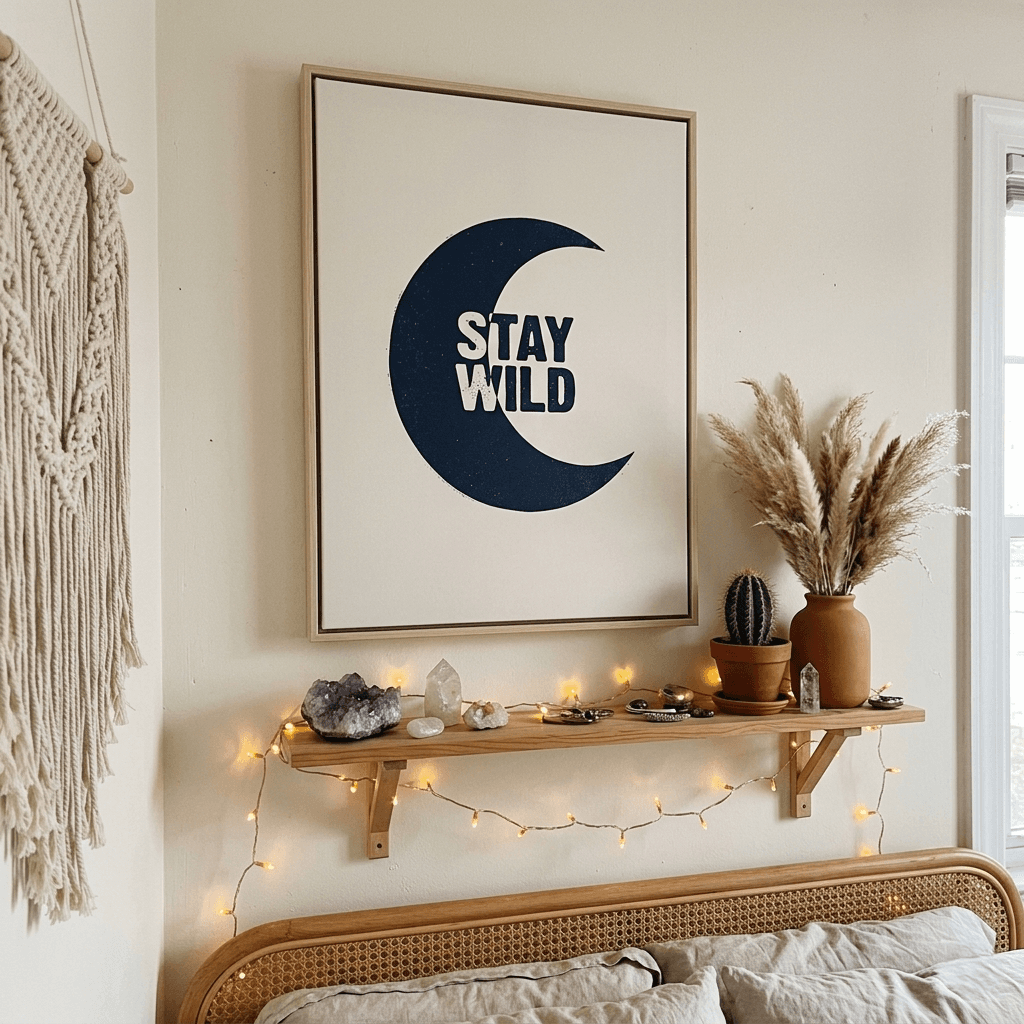 Ashley M.'s home featuring Stay Wild Moon Canvas Print